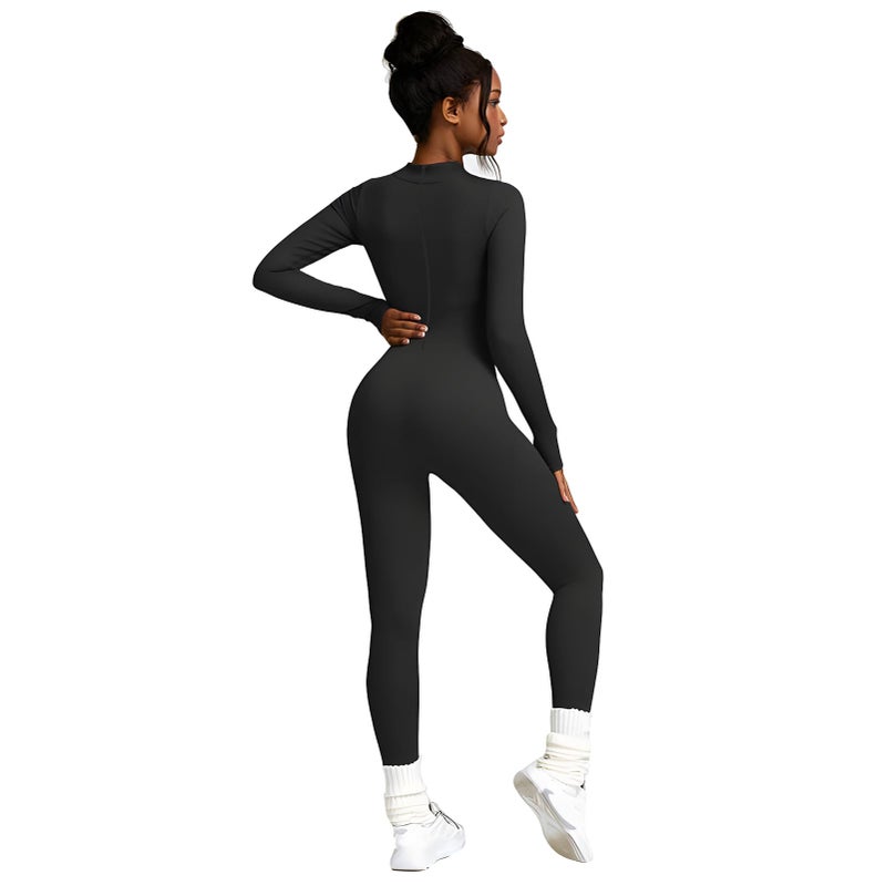 speerise Adult High Neck Zip One Piece Unitard Full Body Leotard Bodycon Jumpsuit for Women - Image 2